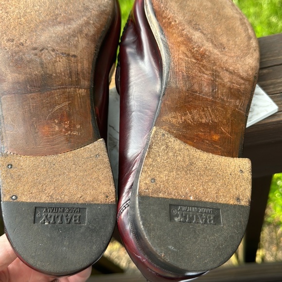 Bally Burgundy Loafers Slip On Size 10M Men's Made in Italy - Picture 11 of 11